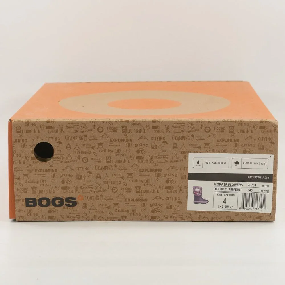 Bogs Grasp Flowers 'Purple Multi' Boots 78759-540 Multi-Size